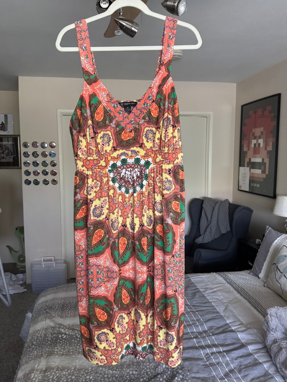 I.N.C. Coral Paisley Print Dress